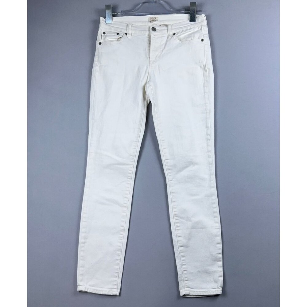 J Crew Skinny Jeans Women Size 25/28 Mid Rise Stretch Coin Pockets White
